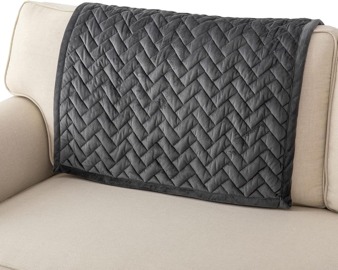 Eismodra Couch Cover,Sectional Couch Covers,Sofa Covers for 3 Cushion Couch,Anti-Slip Sofa Slipcovers for Dogs Cats Kids Loveseat Recliner L Shaped Armrest Backrest,Dark Gray 36''x36''(Only 1 Piece)