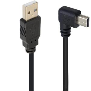 90 Degree Mini USB Cable Angle Mini 5pin USB B Male to USB 2.0 Male Data Sync Charging Extension Cable for GPS Dash Cam Black Left Angle 4.9FT