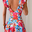 Aidonger One Piece Swimdress Tummy Control Ruffle Swimsuit for Women Tie Knot Swim Dresses V Neck Bathing Suit Skirt (XSmall, Floral)