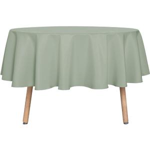 sancua Round Tablecloth - 60 Inch - Water Resistant Spill Proof Washable Polyester Table Cloth Decorative Fabric Table Cover for Dining Tables, Buffet Parties and Camping, Sage Green