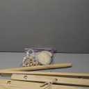 Wooden Play Gym with Beige Mat, Foldable Baby Play Gym, Infant Activity Mat with 6 Hanging Toys, Natural Pine Wood Frame Activity Center, Easy to Assemble & Clean, Newborn Present for Boys & Girls.