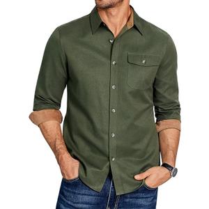 COOFANDY Men's Flannel Long Sleeve Button Down Casual Plaid Shirt With Pocket, XXL