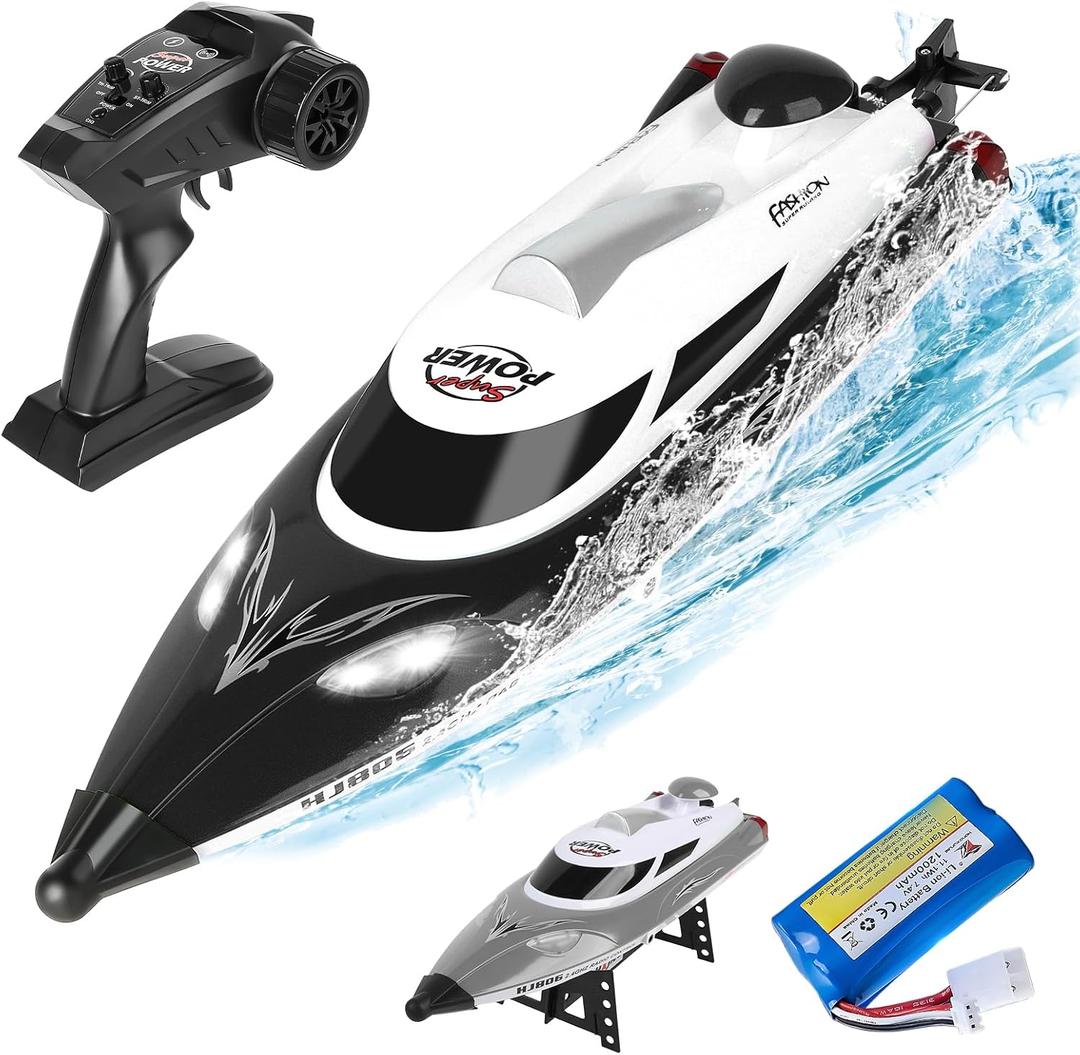 RC Boat-Remote Control Boat for Adults-High Speed 35+ KPH for Pool-Toys for Ages 8-13 (Black)