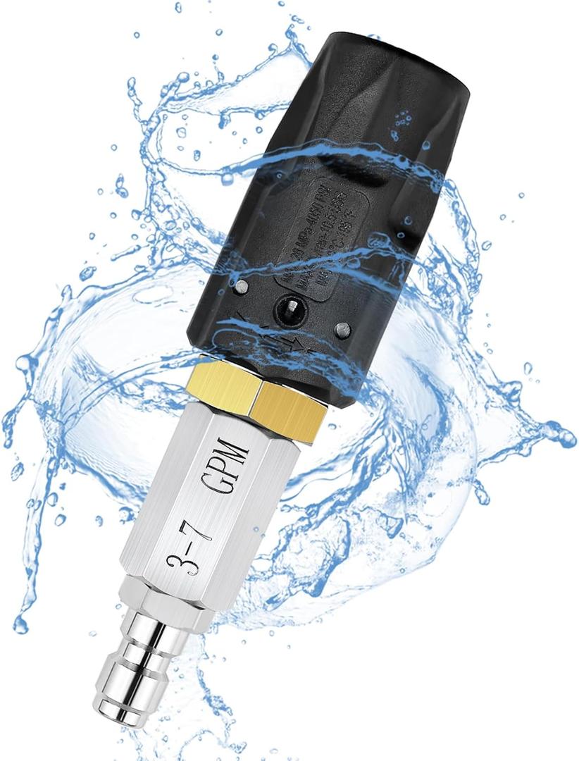 Adjustable Downstream Soft Wash Nozzle Twist Nozzle 0 to 60 spray pattern with Low to High Reach for elevated areas and hard to reach for use with Pressure Washer 3-7 GPM