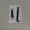 WFEAGL Leather Band Compatible with Apple Watch Bands Women 38mm 40mm 41mm 42mm(Series 11/10),Dressy Slim Grain Genuine Leather band for iWatch SE Series 11/10/9/8/7/6/5/4/3/2/1-Black/Gold