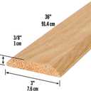 M-D Building Products 11924 3 in. x 3/8 in. x 36 in. Natural Hardwood Flat-Profile Threshold for Doorways