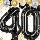 40th Birthday Decorations for Men Women, 40 inch 40 Balloon Numbers, 18 pcs 12 inch 40th Birthday Decoration Balloons for 40th Men Women Birthday Anniversary Party Decoration