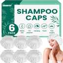 6 Pack Shampoo Caps No Rinse Waterless Shampoo Caps Hair Wash Caps Shampoo and Condition Cap for Bedridden Patients, Elderly, Adults