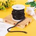 Craftdady 16.4 Feet Aluminum Curb Chain Link Black Twisted Cable Cross Chain Unwelded 12x7mm with Spool for Bracelet Necklace Tassel Earring Jewelry Making