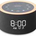 Dreamegg D1+ Sound Machine & Alarm Clock - Sound Machine for Sleep, White Noise Machine with 29 Soothing Sounds, Night Light, 0-100% Dimmable, White Noise Alarm Clock for Bedrooms Adults Baby, Black