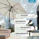 LOUNZY 9FT Large Outdoor Patio Umbrella Table Umbrella-UV Resistant,Easy Push Button Tilt and Crank,8 Sturdy Fiberglass Ribs Pool Umbrella for Patio,Backyard,Deck,Yard,Market