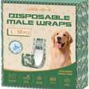 Dog Diapers Male, 50 Count Large Adjustable Male Dog Diapers Disposable, Dog Belly Band, Male Dog Wraps Ideal for Doggie, Puppy, Super Absorbent & Wetness Indicator(L Same as Other Brands' M)
