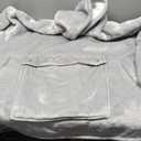 Lzzidou Oversized Blanket Hoodie for Women, Two Layers Cozy Flannel Sherpa Wearable Blanket Sweatshirt Adult (Light Grey)