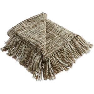DII Textured Modern, Varigated Acrylic Woven Throw, 50x60-Inch, Stone