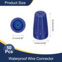 MECCANIXITY 50Pcs Waterproof Wire Connector, Cable Terminal Connectors 22-12AWG Outdoor Twist Seal Nut Caps for Landscape Light, Water Irrigation, Blue