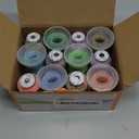 New brothread 12 Colors Variegated Polyester Embroidery Machine Thread Kit 500M (550Y) Compatible with Brother Janome Babylock Singer Pfaff Bernina Husqvaran Embroidery/Sewing Machines-Assortment1