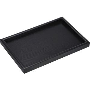 Wood Serving Tray - Wooden Decorative Platter, Kitchen Trays, Centerpiece Candle Holder Trays, Apply to Home Cafe Dining (12x8 Inch, Black) (11.8" x 7.9" x 0.9")