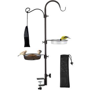 ERYTLLY Deck Hook Bird Feeder Pole Bird Feeder Porch Multi Hook Bird Feeding Station Kit Multi Feeder Hanging Kit Premium Bird Bath for Attracting Wild Birds Bird Feeder Planter Hanger (32.2 Inch)
