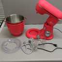 Kitchen in the box Stand Mixer, 4.5QT+5QT Two bowls Electric Food Mixer, 10 Speeds 3-IN-1 Kitchen Mixer for Daily Use with Egg Whisk, Dough Hook, Flat Beater (Neon Pink, 5QT)