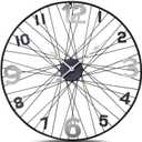 WHW Whole House Worlds Tour de France Bicycle Wheel Clock, Analog, Wall Mounted, Hand Crafted of Stainless Steel, Iron, Over 2 Ft Diameter (27.5 Inches) 1 AA Battery (Not Included)