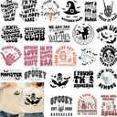 50 Pcs Spooky Ghost Heat Transfer Printing Stickers for Bags T-Shirts Skeleton Women Iron on Patches Momster Iron on Decals for Clothes DIY Crafts DTF Transfers Ready to Press