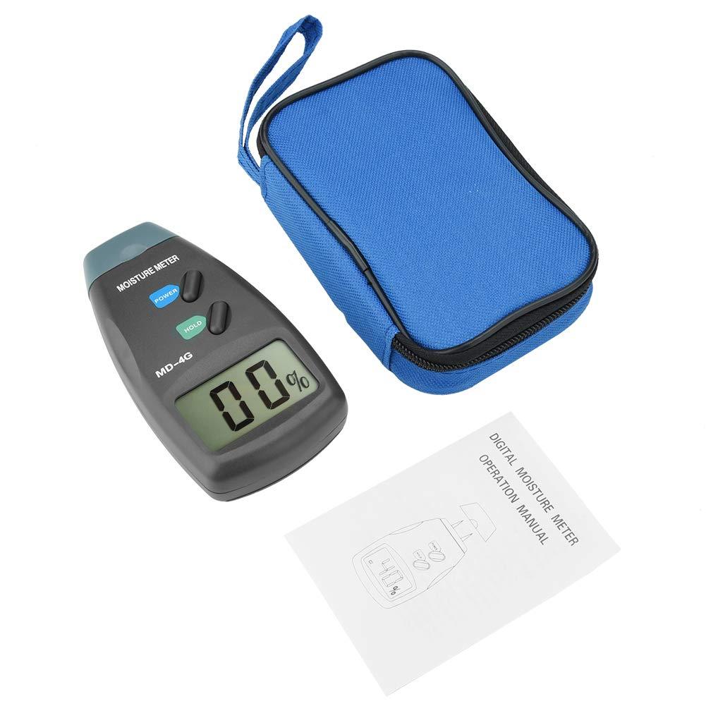 Wood Meter MD-4G LCD Digital Hygrometer Humidity Tester for Timber with Large LCD Screen, High Accuracy, Probe,Data Hold, and Low Battery Indication