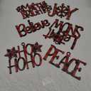 Yalikop 6 Pieces Christmas Wall Decor Xmas Hanging Believe Sign Winter Wooden Words for Crafts Word Art Decorative Joy Peace Cutouts Tree Decorations Party Supplies (Black Red)