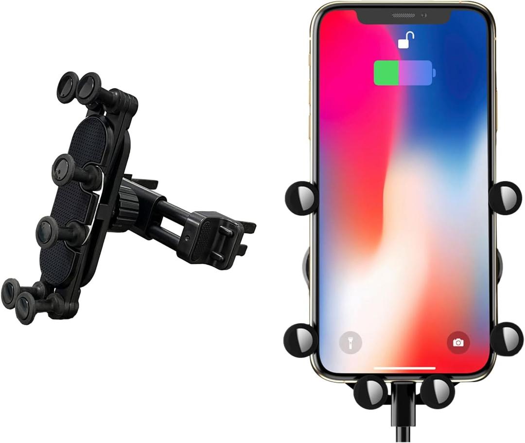 Sunvie Invisible Car Phone Holder, Rotatable Air Vent Cell Phone Mount with Gravity Bracket, Universal Vehicle Air Outlet Anti-Shake Mobile Phone Clip for Dashboard and Air Vent (Round)