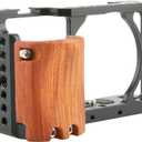 NICEYRIG Cage Kit for Sony Alpha A6300 /A6400/ A6100/A6000, with Wooden Handgrip - 109