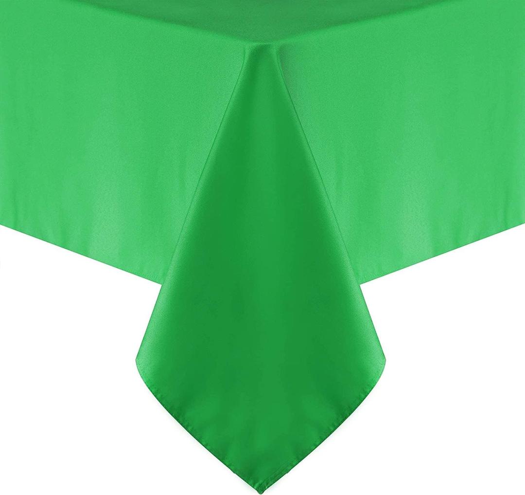 Obstal 210GSM Rectangle Green Table Cloth, Christmas Decorations Waterproof Tablecloth, Table Cover Protector for Holiday Party Use (Green,60 x 102 Inch)