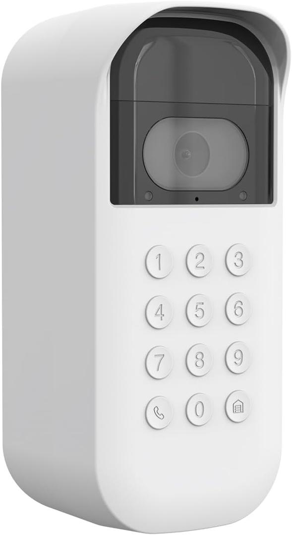 Holicfun Silicone Cover for myQ Smart Garage Door Video Keypad - Only Compatible with Right-Angle 20 Mounting Bracket Installation - White