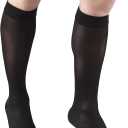 Truform Sheer Compression Stockings, 15-20 mmHg, Women's Knee High Length, Open Toe, 20 Denier, Black, 2X-Large