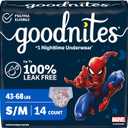 Goodnites Boys' Nighttime Bedwetting Underwear, Size S/M (4368 lbs), 14 Ct