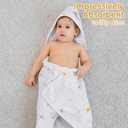 Mooreeke 2 Pack Toddler Towels - 100% Cotton Toddler Hooded Towels - Soft Baby Bath Towel with Hood for Newborn - Comfort Towel for Baby Girls and Boys - Animal Shaped (Flower & Star)