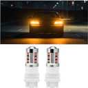 Zpana 3157 T25 LED Car Turn Signal Bulbs, 2PCS Super Bright Vehicle Front Rear Blinker Brake Light, Automotive Backup Reverse Lights Replacement, Universal for SUV Motorhome Truck (Yellow)