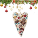 2pcs RIHUALS DIY Heart Shaped Hand Embroidered Christmas Ornament Kit, New Handmade Tree Decoration for Beginner, Embroidery Christmas Ornament Kits for Holiday Decorations Winter Decor(Style B)