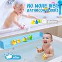 Splash Guard for Bathtub Kids - Silicone Bathtub Splash Guard with 11 Suction Cups, Bath Tub Play Shelf for Kids & Toy Holder, Prevent Water Spill in Bathroom, Fun Bath Time for Toddlers Baby, Blue