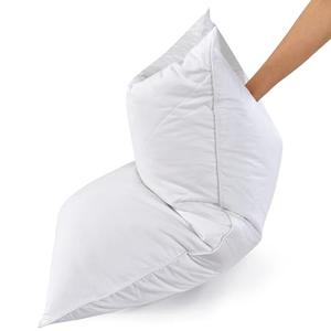 Three Geese Pack of 2 White Goose Feather and Polyester Bed Pillows King Size- Soft 600 Thread Count 100% Cotton, Medium Firm,Soft Support,White Solid