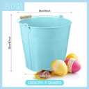 Didaey 12 Pcs Large Galvanized Metal Buckets with Handle 10 Inch Heavy Duty Stainless Steel Pails Round Pail for Party Wedding, Crafts, Utensils, Table Centerpieces (Light Blue) (EXP 12/30/33)