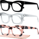 CCVOO Stylish Reading Glasses for Women, Eyeglasses, Blue Light Readers for Women, Computer Eye Glasses, Cheaters (+1.5)