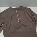 Women's Half Button Down Pullover Knit Sweater Casual Henley Long Sleeve Tunic Tops Loose Fit Trendy Outfits, M