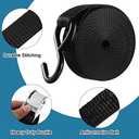 16 Pcs Cambuckle Tie Down Straps 1763lbs Break Strength Securing Straps 1'' x 15 ft Cambuckle Tie Downs with S Hook for Motorcycle, Kayak, Car, Truck, Boat Moving, Securing Cargo(Black)