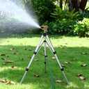 Biswing Large Impact Sprinkler Head on Tripod Base, Adjustable Zinc Alloy Lawn Sprinklers for Yard Lawn Garden, 3/4" NH Connector, 360 Degree Large Area Coverage Irrigator with Extension Legs, 2 Pack