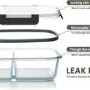 M MCIRCO [5-Pack,36 Oz] Glass Meal Prep Containers 2 Compartments Portion Control with Upgraded Snap Locking Lids Glass Food Storage Containers, Microwave, Oven, Freezer and Dishwasher (4.5 Cups)