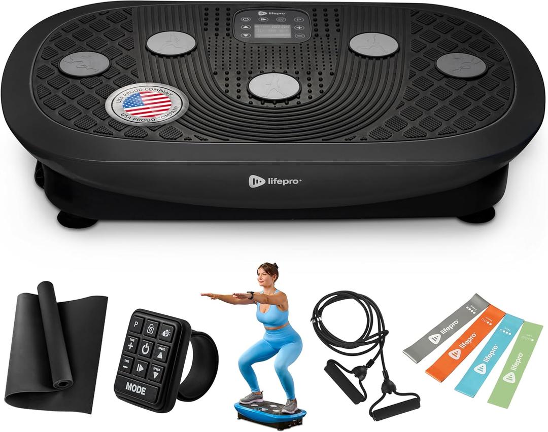 Lifepro Vibration Plate Machines  Full Body Workout, Recovery & Lymphatic Drainage with 4D Motion, Silent Operation, Joint Support, & Triple Motor Technology for Circulation, Fat Burn & Toning