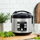 AROMA Select Stainless Rice Cooker, 4-Cup (Uncooked) / 8-Cup (Cooked), 2 Qt, Stainless Steel Inner Pot, Multicooker, Steamer, Stainless Steel, ARC-914SBDS