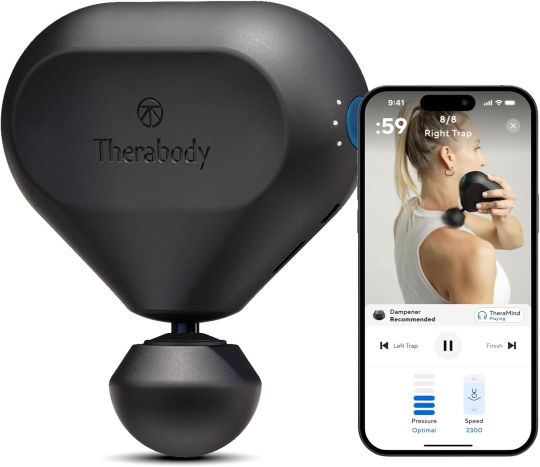 TheraGun Therabody Mini (2nd Generation) - Handheld Deep Tissue Percussion Massage Gun & Compact Personal Massager for On-The-Go, Portable Muscle Pain Relief in Neck, Back, Leg, Hand,Shoulder (Black)