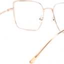 Zeelool Oversized Eyeglasses Frame for Women with Non-prescription Clear Lens Square Metal Eyewear JGM953566 (Jgm953566-01 Two-tone)