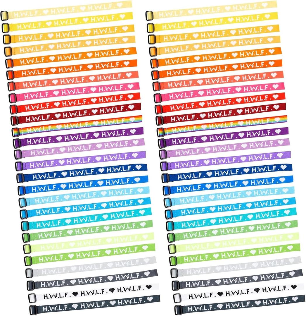 Zodaca 52-Pack Woven HWLF Bracelets for Men and Women - Adjustable He Would Love First Bracelet for Inspirational Gifts, Church Fundraisers, Sunday School (26 Assorted Colors)