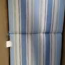Arden Outdoor Dining Chair Cushion, 20 in x 20 in, Weather-Proof, Rain-Proof, Fade Resistant Patio Cushion for Patio, Dining, or Rocking Chairs 20 x 20, French Blue Linen Stripe